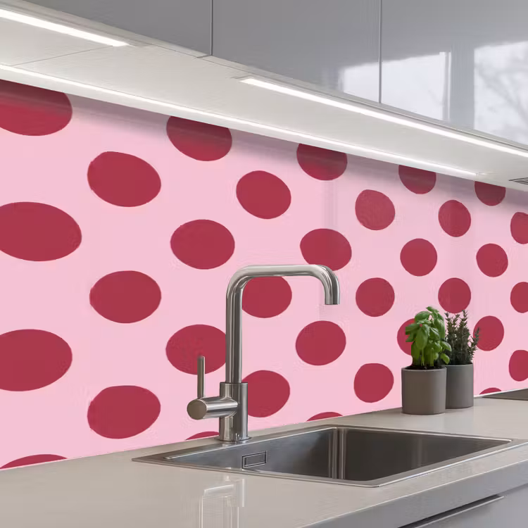 Keuken achterwand - Stippen - Patroon - Bordeaux — 2