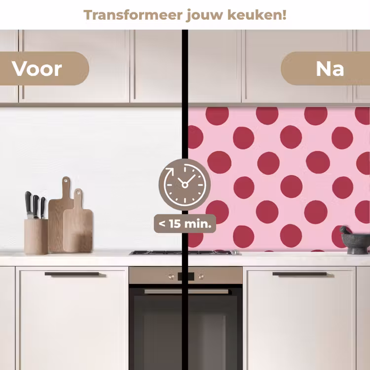 Keuken achterwand - Stippen - Patroon - Bordeaux — 3
