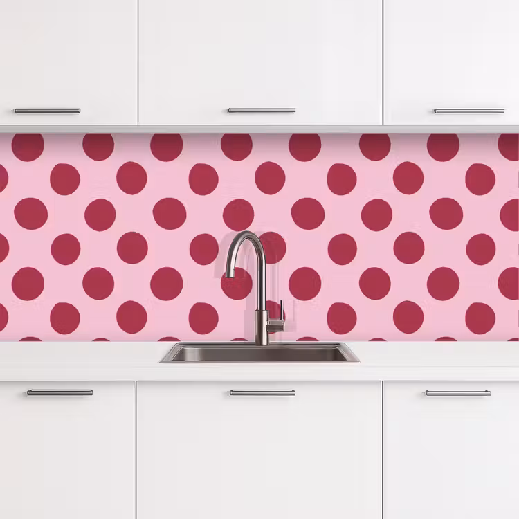 Keuken achterwand - Stippen - Patroon - Bordeaux — 4