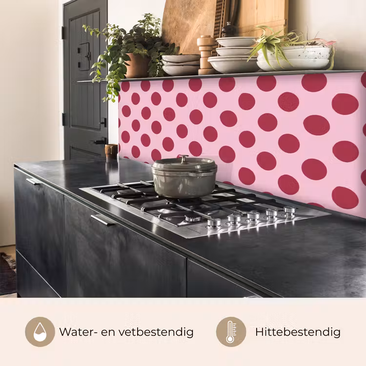 Keuken achterwand - Stippen - Patroon - Bordeaux — 5