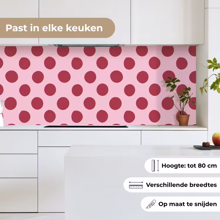 Keuken achterwand - Stippen - Patroon - Bordeaux — 7