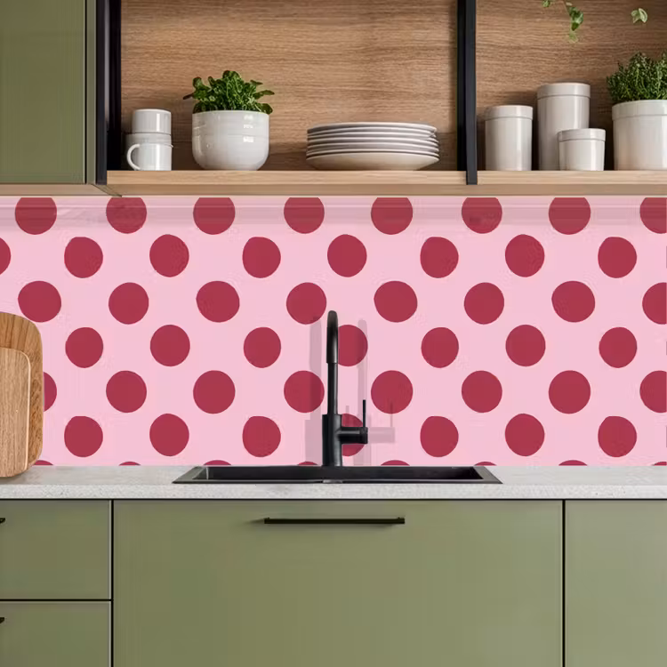 Keuken achterwand - Stippen - Patroon - Bordeaux — 8