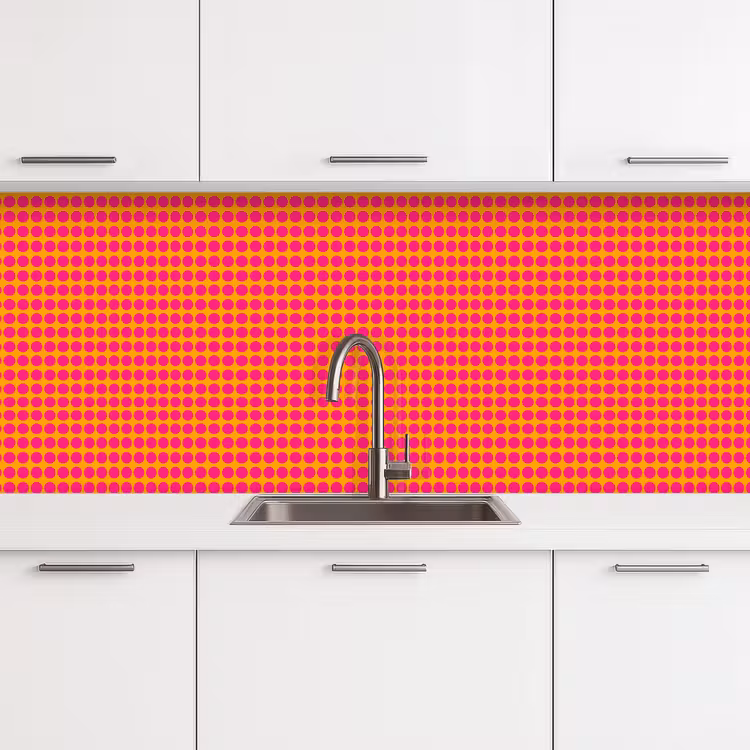 Keuken achterwand - Stippen - Patroon - Oranje — 4