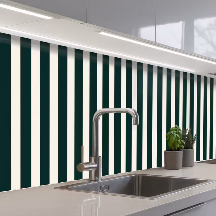Keuken achterwand - Strepen - Klassiek - Groen — 2
