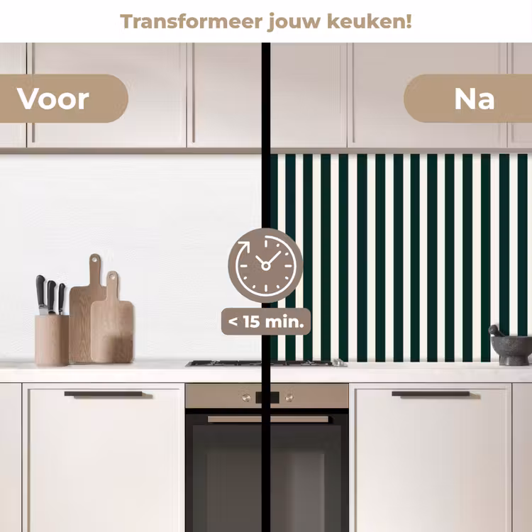 Keuken achterwand - Strepen - Klassiek - Groen — 3