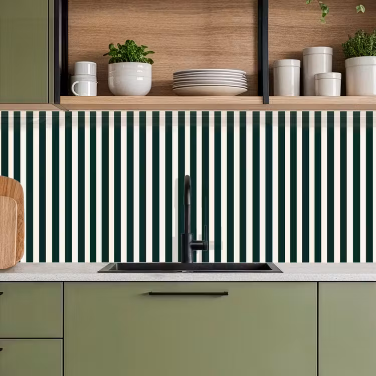 Keuken achterwand - Strepen - Klassiek - Groen — 8
