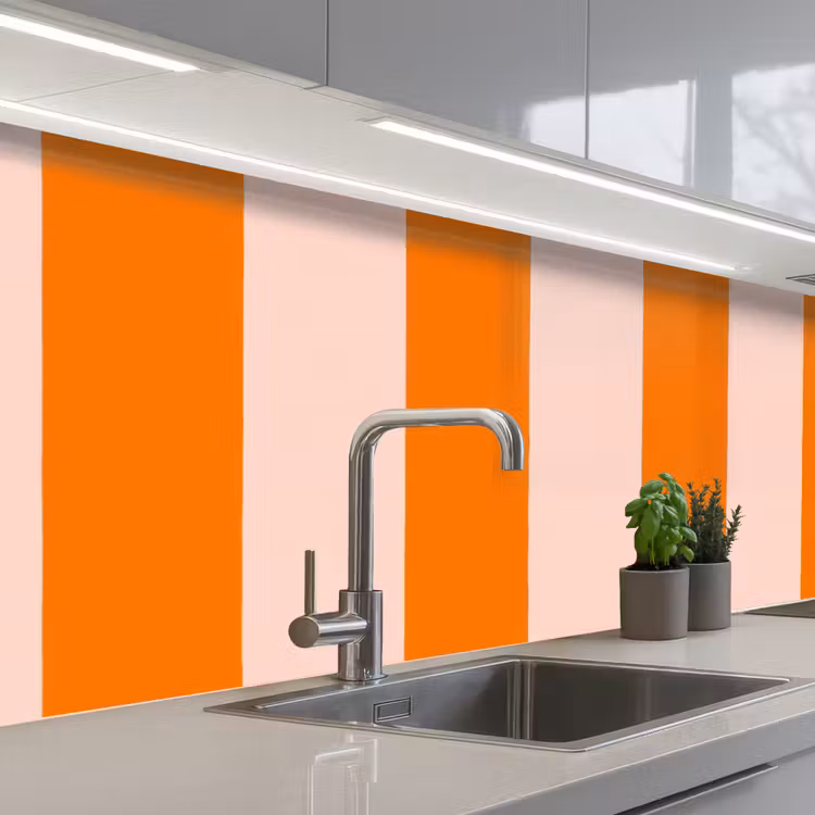 Keuken achterwand - Strepen - Modern - Oranje — 2