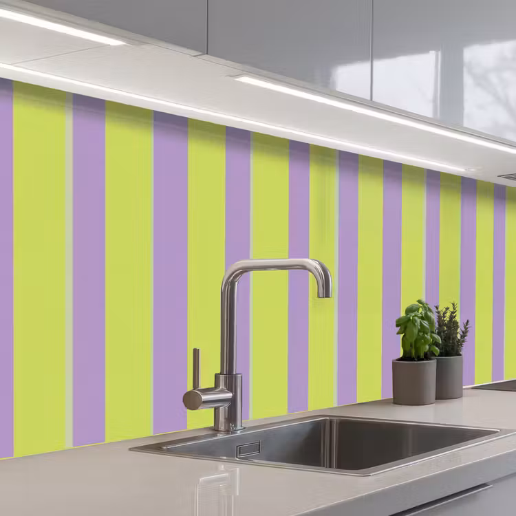 Keuken achterwand - Strepen - Patroon - Groen — 2