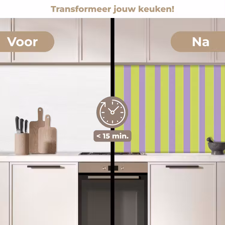 Keuken achterwand - Strepen - Patroon - Groen — 3