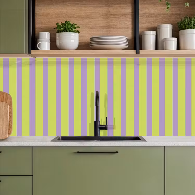 Keuken achterwand - Strepen - Patroon - Groen — 8