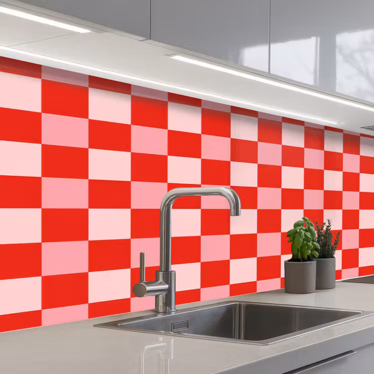 Keuken achterwand - Vierkant - Klassiek - Rood — 2