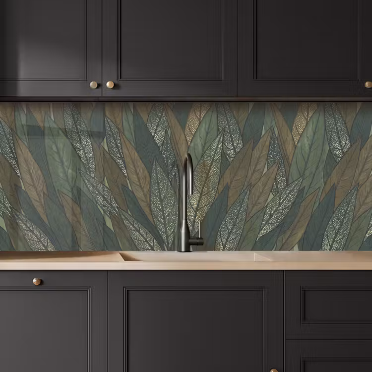 Keuken achterwand - Bladeren - Patroon - Gestippeld - Natuur - Groen — 6