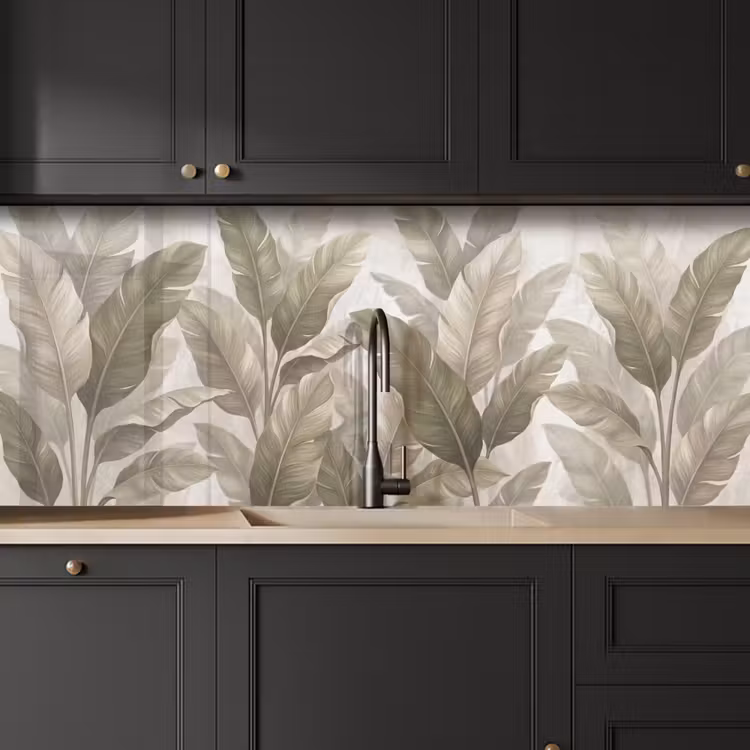 Keuken achterwand - Bladeren - Tropisch - Natuur - Abstract - Beige — 6