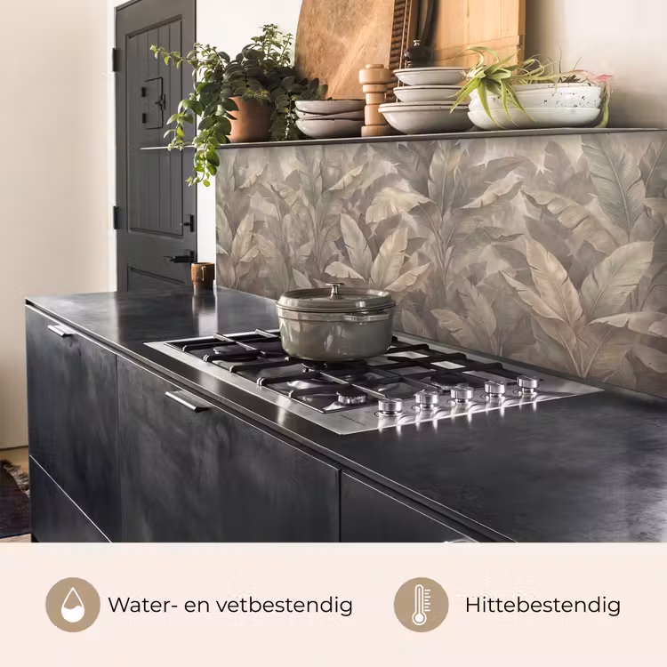 Keuken achterwand - Bladeren - Tropisch - Natuur - Modern - Beige — 5