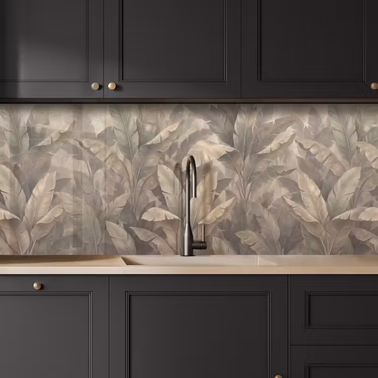 Keuken achterwand - Bladeren - Tropisch - Natuur - Modern - Beige — 6