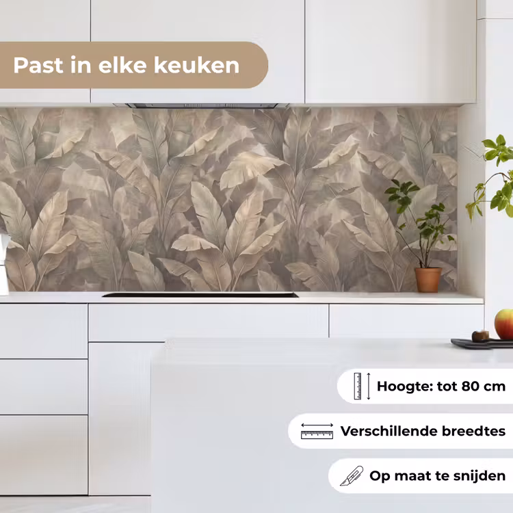 Keuken achterwand - Bladeren - Tropisch - Natuur - Modern - Beige — 7