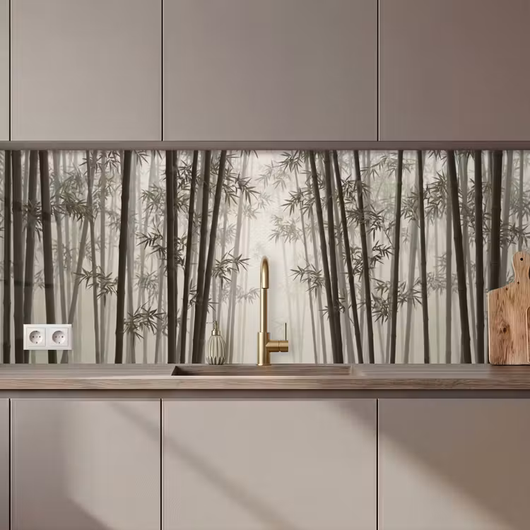 Keuken achterwand - Bamboe - Bos - Mist - Natuur — 1