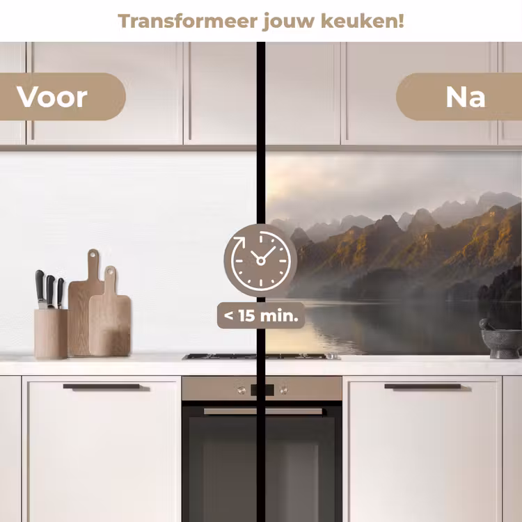 Keuken achterwand - Bergen - Water - Mist - Natuur - Landschap — 3