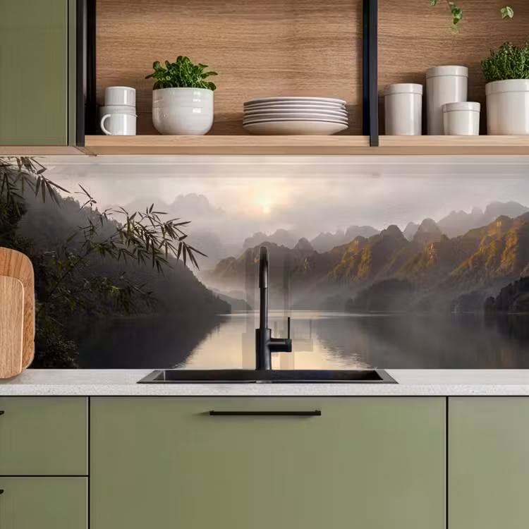 Keuken achterwand - Bergen - Water - Mist - Natuur - Landschap — 8