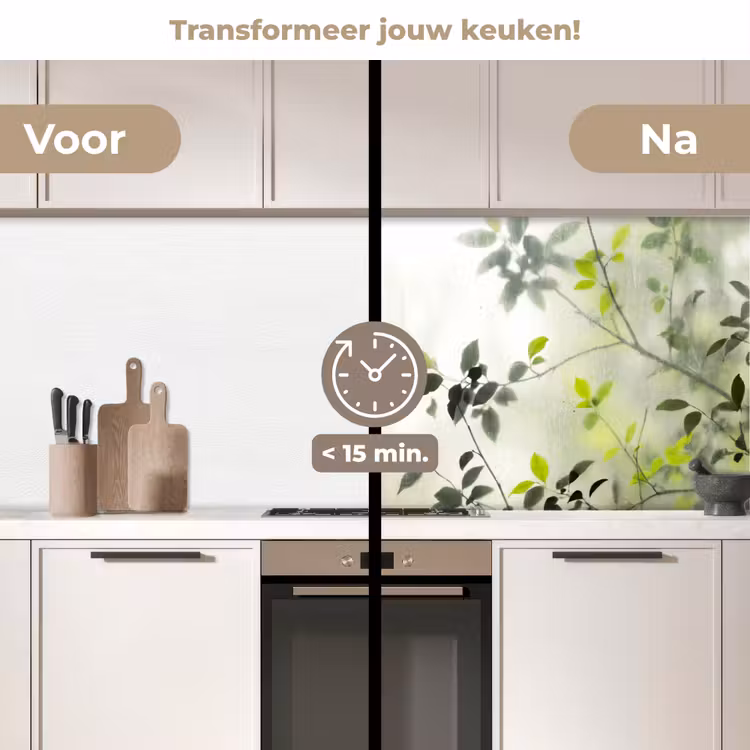 Keuken achterwand - Blad - Schaduw - Natuur - Abstract - Groen — 3