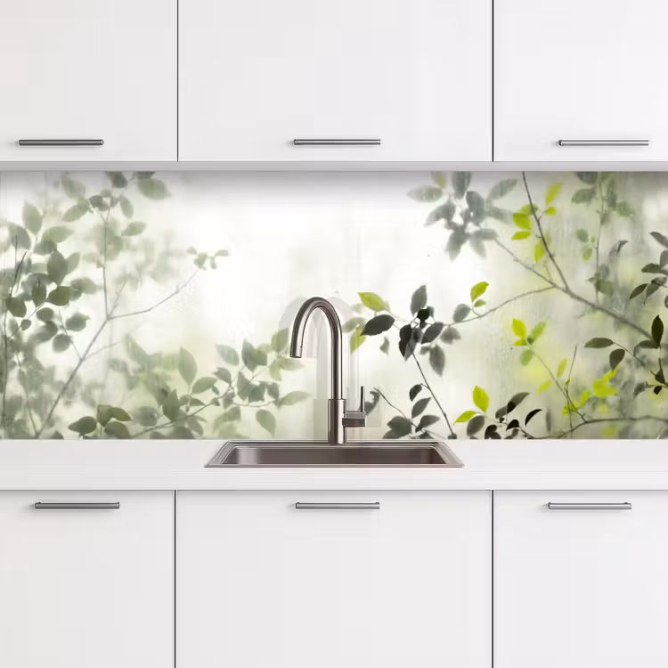 Keuken achterwand - Blad - Schaduw - Natuur - Abstract - Groen — 4