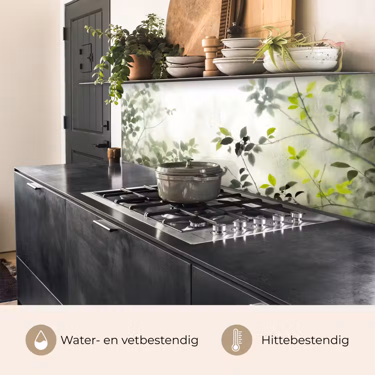 Keuken achterwand - Blad - Schaduw - Natuur - Abstract - Groen — 5