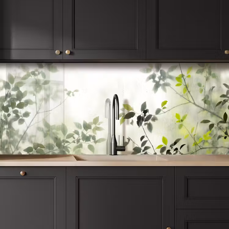 Keuken achterwand - Blad - Schaduw - Natuur - Abstract - Groen — 6