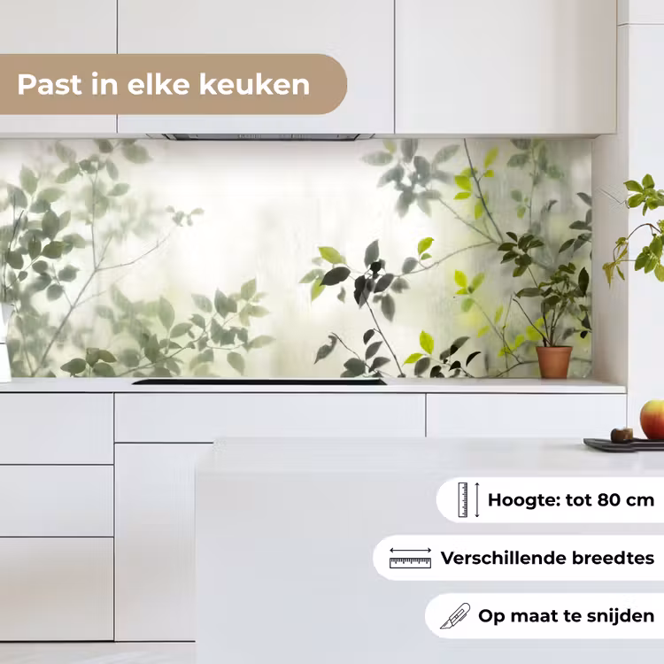 Keuken achterwand - Blad - Schaduw - Natuur - Abstract - Groen — 7