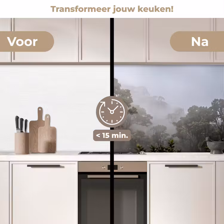Keuken achterwand - Boom - Mistig - Bos - Groen - Natuur — 3