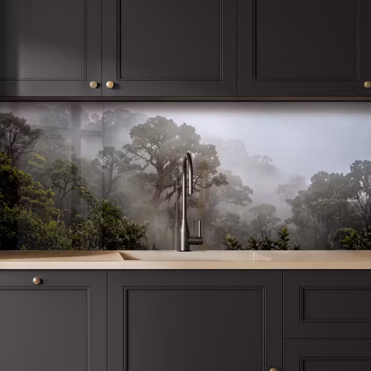 Keuken achterwand - Boom - Mistig - Bos - Groen - Natuur — 6