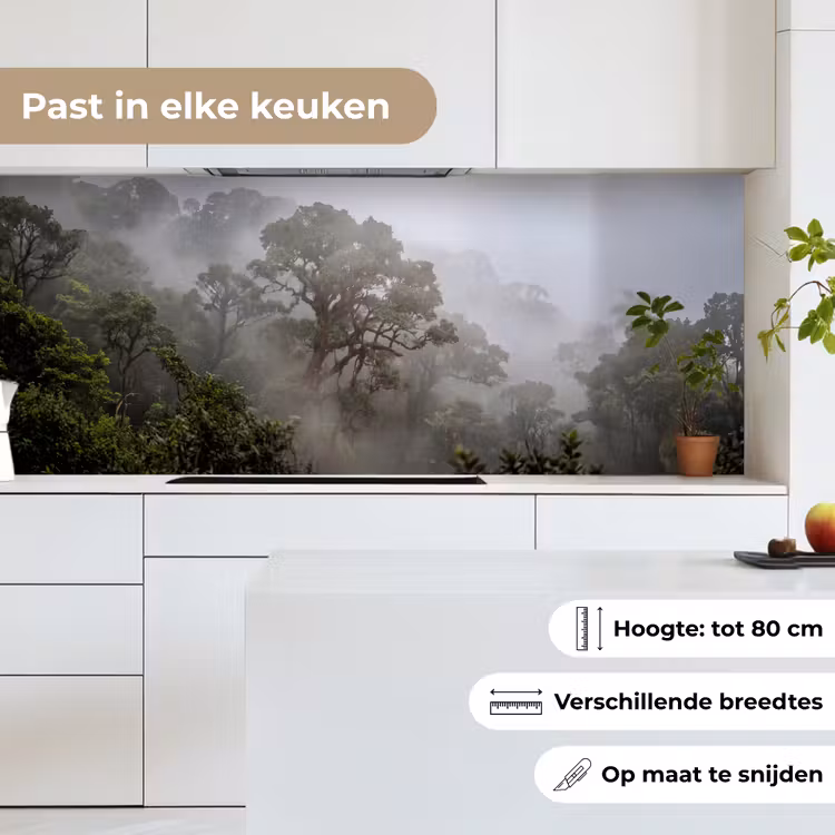 Keuken achterwand - Boom - Mistig - Bos - Groen - Natuur — 7