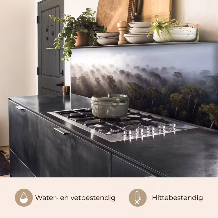 Keuken achterwand - Bos - Mist - Natuur - Groen — 5