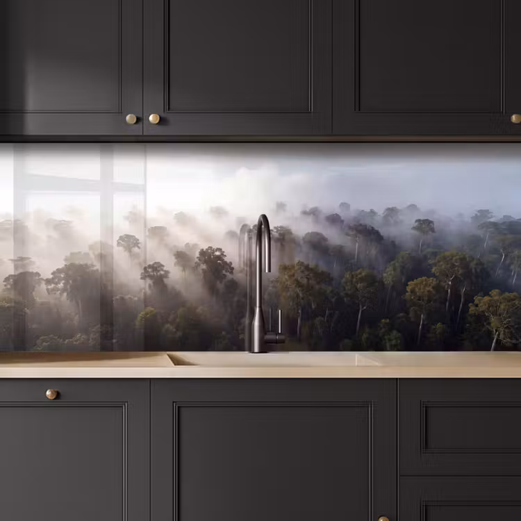 Keuken achterwand - Bos - Mist - Natuur - Groen — 6