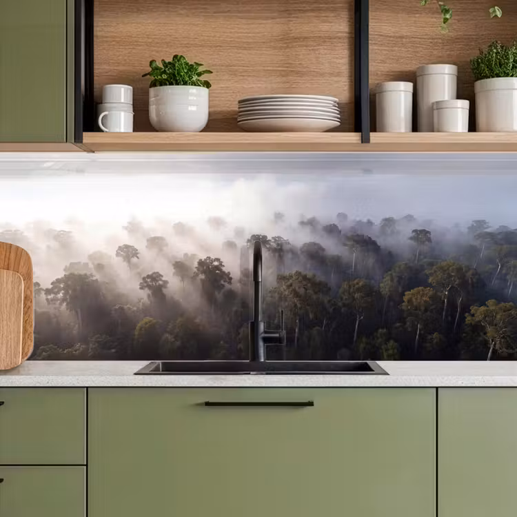 Keuken achterwand - Bos - Mist - Natuur - Groen — 8
