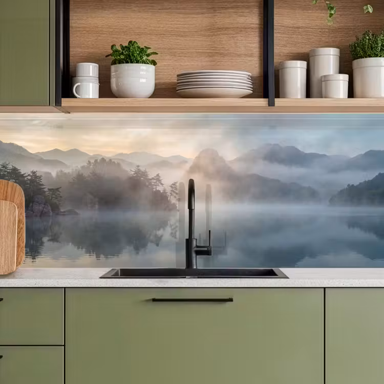 Keuken achterwand - Landschap - Bergen - Mist - Water - Natuur — 8