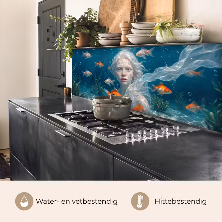 Keuken achterwand - Mens - Onderwater - Vis - Modern - Blauw — 5