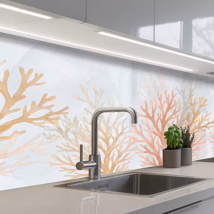 Keuken achterwand - Natuur - Abstract - Aquarel - Organisch - Warm — 2