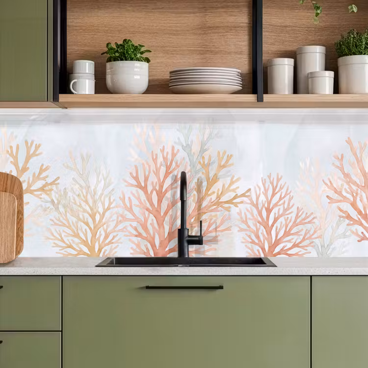 Keuken achterwand - Natuur - Abstract - Aquarel - Organisch - Warm — 8