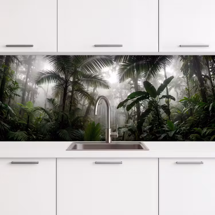 Keuken achterwand - Natuur - Jungle - Mist - Groen - Bladeren — 4