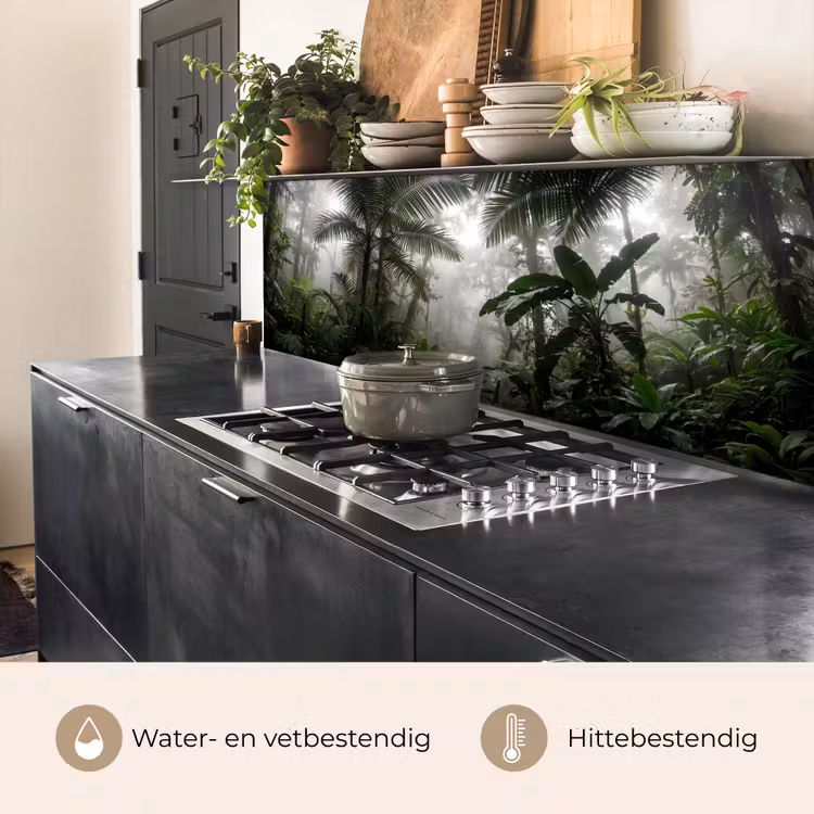Keuken achterwand - Natuur - Jungle - Mist - Groen - Bladeren — 5