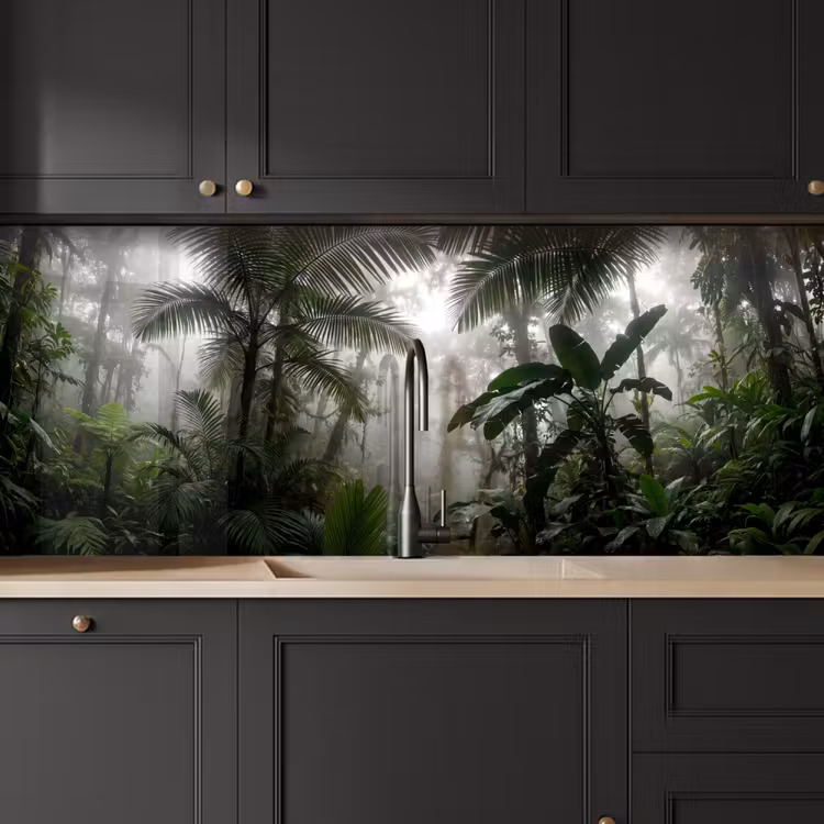 Keuken achterwand - Natuur - Jungle - Mist - Groen - Bladeren — 6