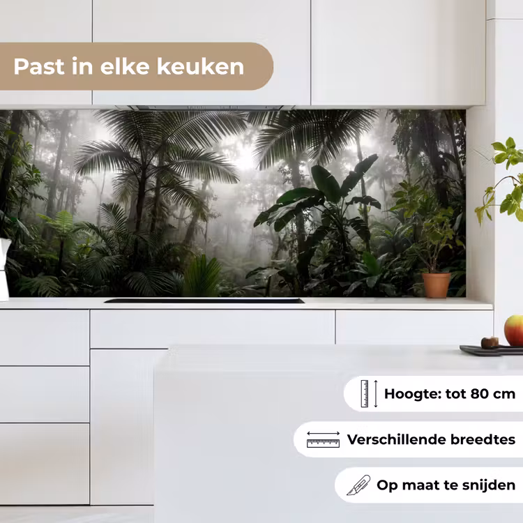 Keuken achterwand - Natuur - Jungle - Mist - Groen - Bladeren — 7