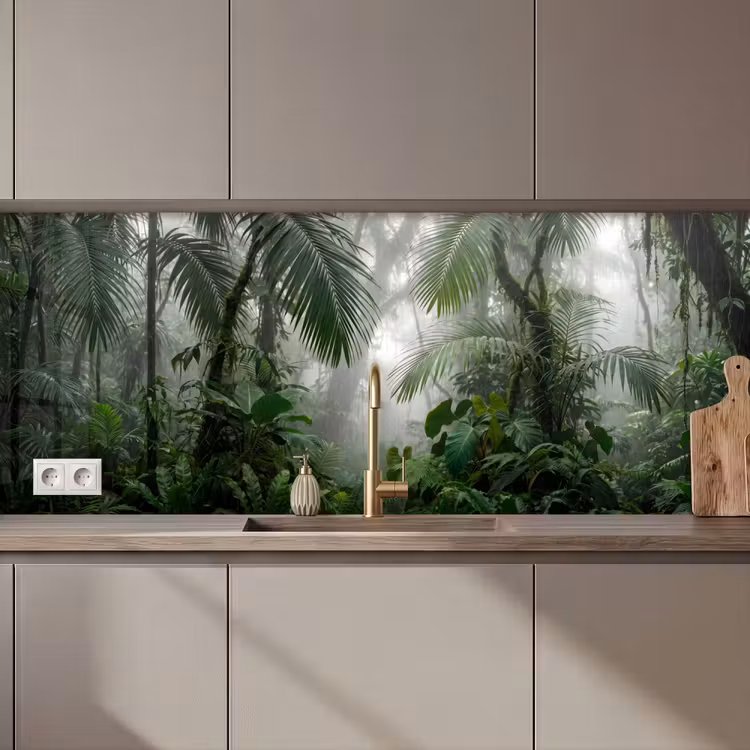 Keuken achterwand - Natuur - Jungle - Mist - Tropisch - Groen — 1