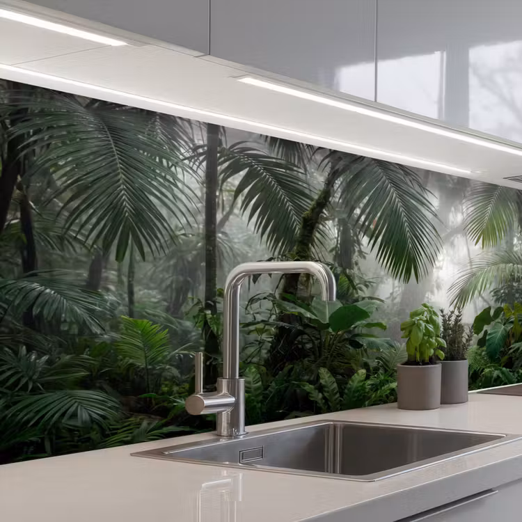 Keuken achterwand - Natuur - Jungle - Mist - Tropisch - Groen — 2