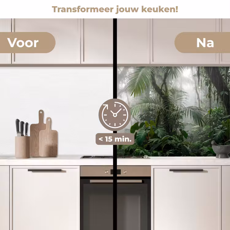 Keuken achterwand - Natuur - Jungle - Mist - Tropisch - Groen — 3