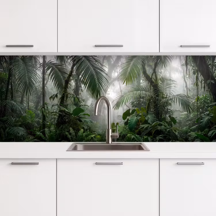 Keuken achterwand - Natuur - Jungle - Mist - Tropisch - Groen — 4