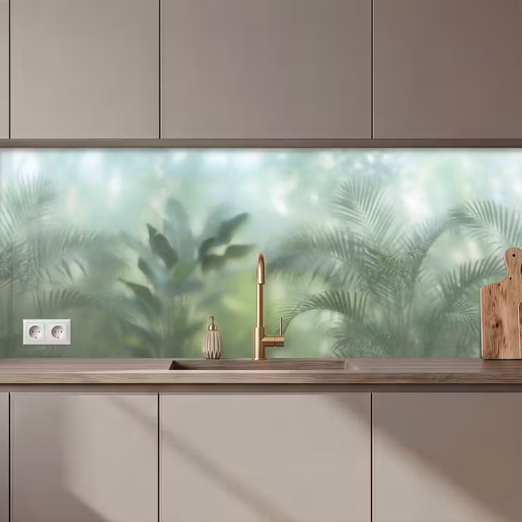 Keuken achterwand - Natuur - Vervaagd - Groen - Abstract - Modern — 1