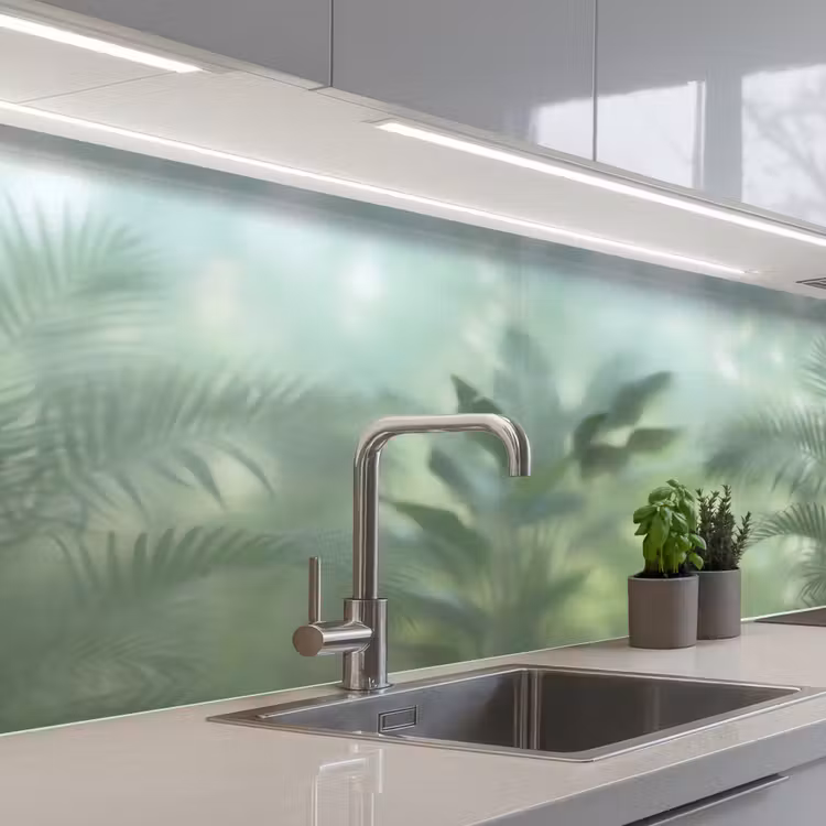 Keuken achterwand - Natuur - Vervaagd - Groen - Abstract - Modern — 2