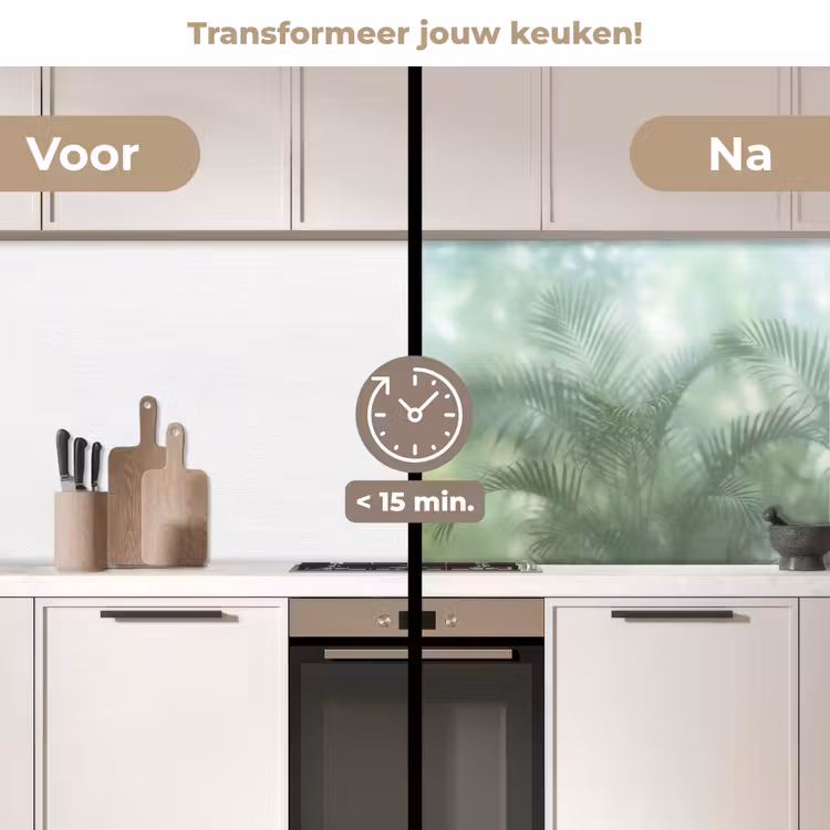 Keuken achterwand - Natuur - Vervaagd - Groen - Abstract - Modern — 3