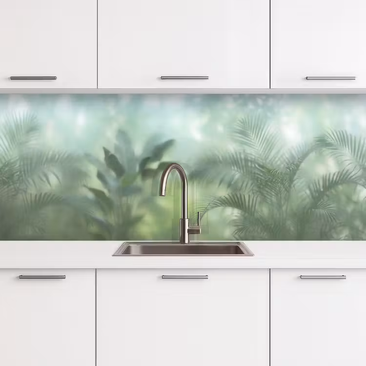 Keuken achterwand - Natuur - Vervaagd - Groen - Abstract - Modern — 4